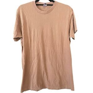 Vintage 80s Mocha Brown Blank Single Stitch Shirt Adult Large